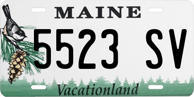 ME license plate 5523SV