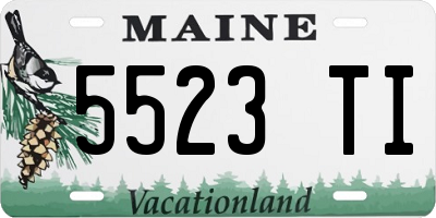 ME license plate 5523TI