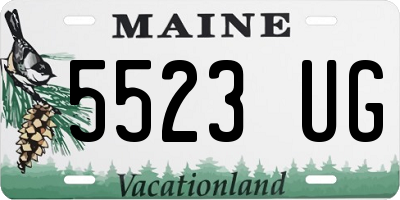 ME license plate 5523UG