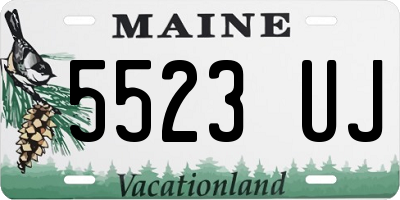 ME license plate 5523UJ