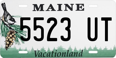 ME license plate 5523UT