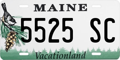 ME license plate 5525SC