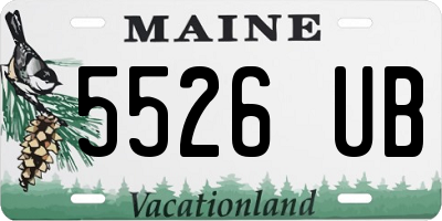 ME license plate 5526UB