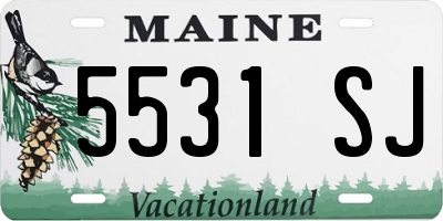 ME license plate 5531SJ