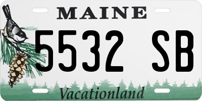 ME license plate 5532SB