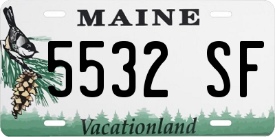 ME license plate 5532SF