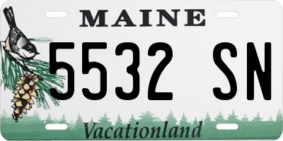 ME license plate 5532SN