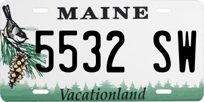 ME license plate 5532SW