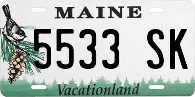 ME license plate 5533SK