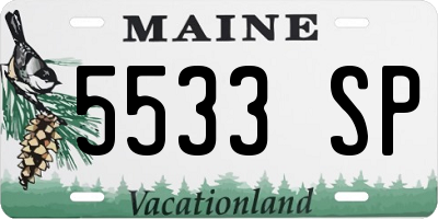 ME license plate 5533SP