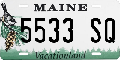 ME license plate 5533SQ