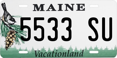 ME license plate 5533SU
