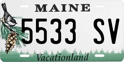 ME license plate 5533SV