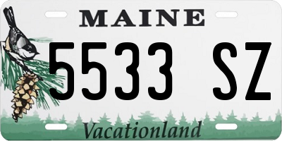 ME license plate 5533SZ
