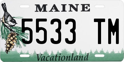 ME license plate 5533TM