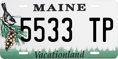 ME license plate 5533TP