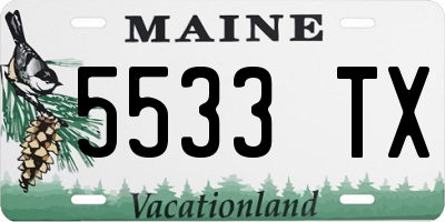 ME license plate 5533TX