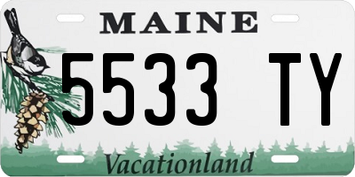 ME license plate 5533TY