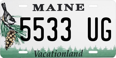 ME license plate 5533UG