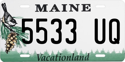 ME license plate 5533UQ