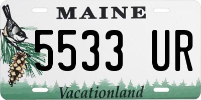 ME license plate 5533UR