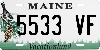 ME license plate 5533VF