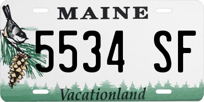 ME license plate 5534SF