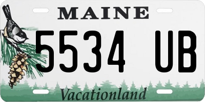 ME license plate 5534UB