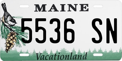 ME license plate 5536SN