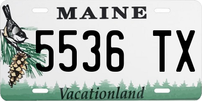 ME license plate 5536TX