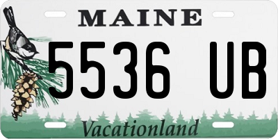 ME license plate 5536UB