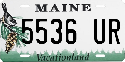 ME license plate 5536UR