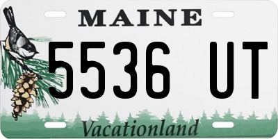 ME license plate 5536UT