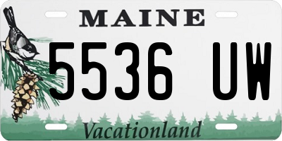 ME license plate 5536UW