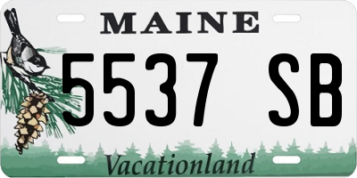 ME license plate 5537SB