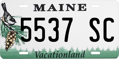 ME license plate 5537SC