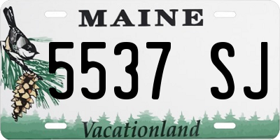 ME license plate 5537SJ