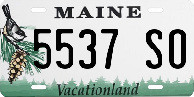 ME license plate 5537SO