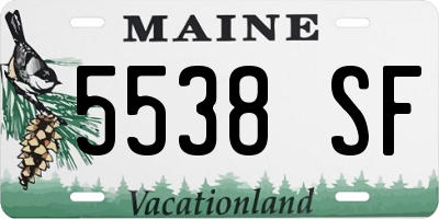 ME license plate 5538SF