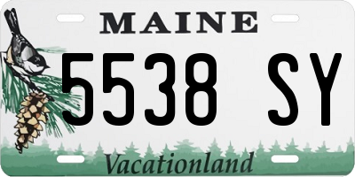 ME license plate 5538SY