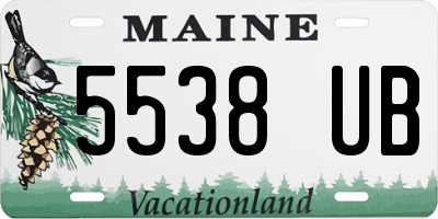 ME license plate 5538UB