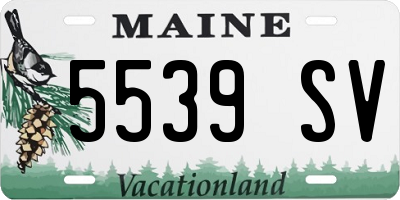 ME license plate 5539SV