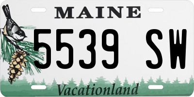 ME license plate 5539SW