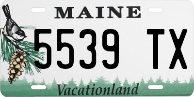 ME license plate 5539TX