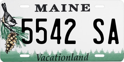 ME license plate 5542SA