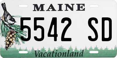 ME license plate 5542SD