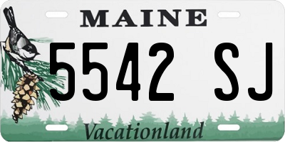 ME license plate 5542SJ