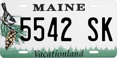 ME license plate 5542SK
