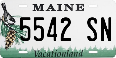 ME license plate 5542SN