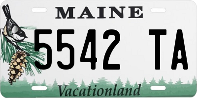 ME license plate 5542TA